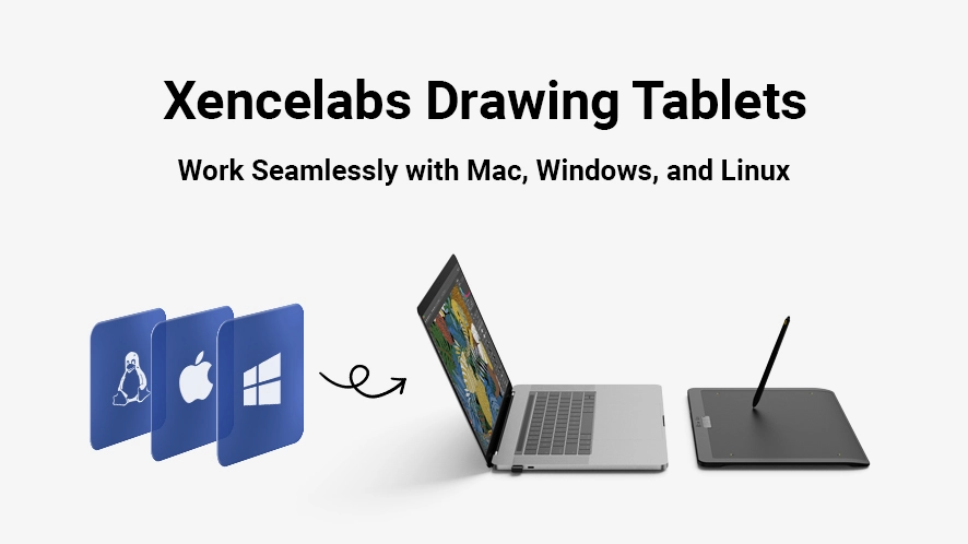 Xencelabs drawing tablet compatible with Mac, Windows, and Linux systems