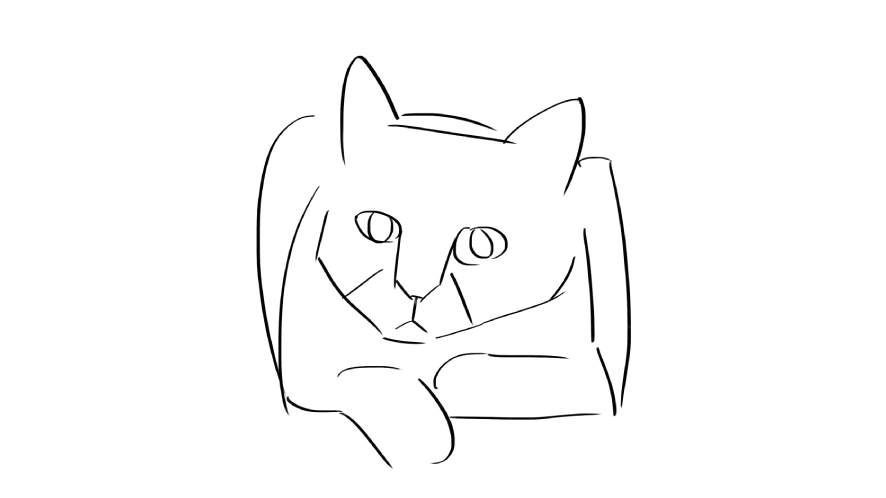 how to draw a black cat from a reference photo using a pen tablet