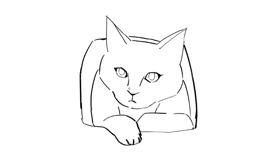 how to draw a black cat from a reference photo using a pen tablet