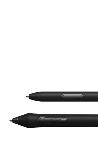 Two pens with different grips for comfort and control