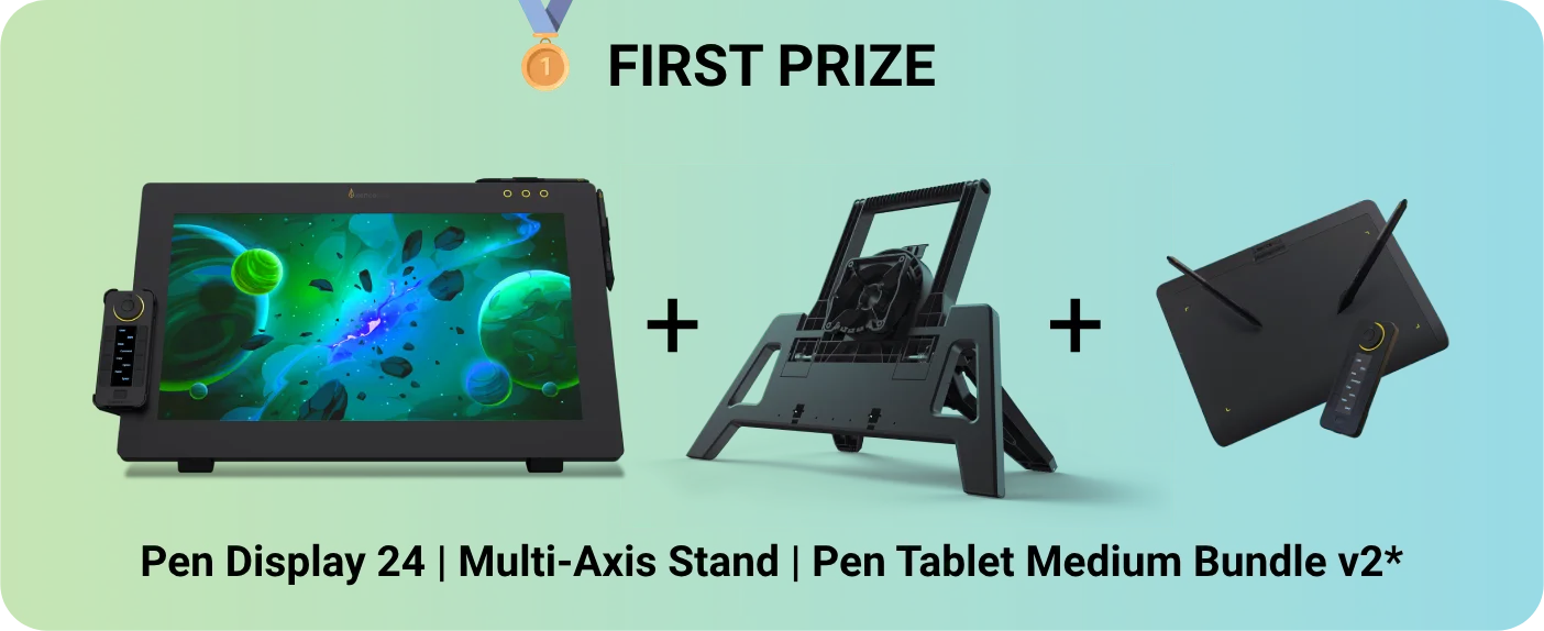 Renderman 2025 1st Prize Xencelabs Pen Display 24 with Stand and Pen Tablet Me